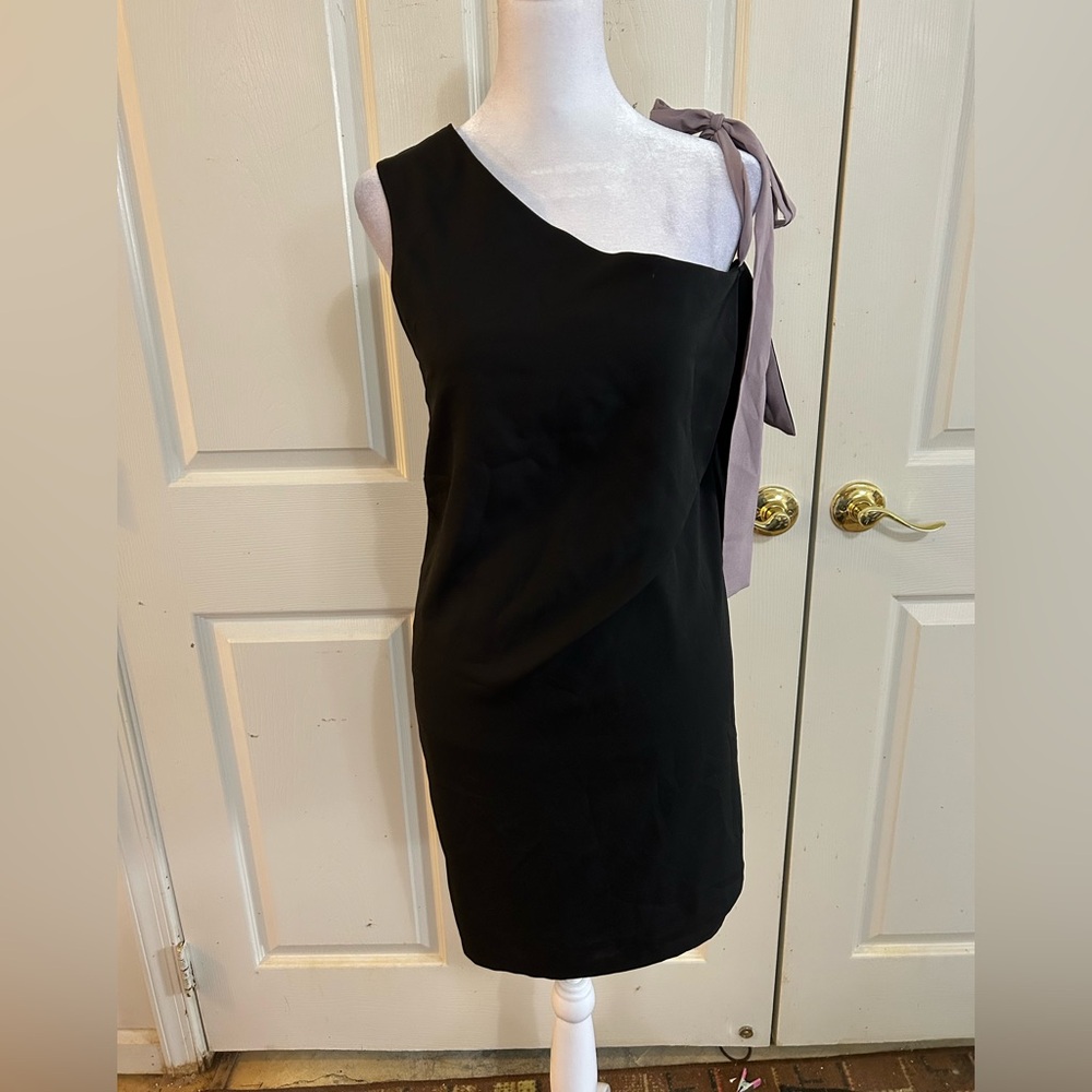 Victoria’s Secret LBD with purple accents, size 14